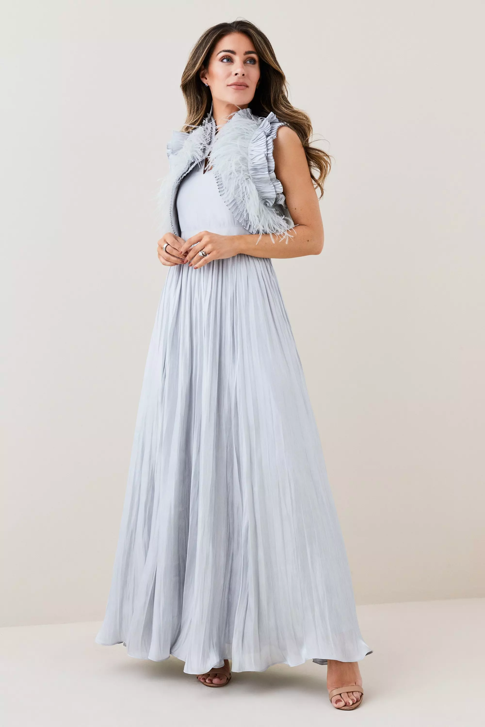安心追跡【KAREN MILLEN】タイダイ バンドゥネック ミディドレス 安心追跡【KAREN MILLEN】バンドゥネック プリーツ ミディドレス
